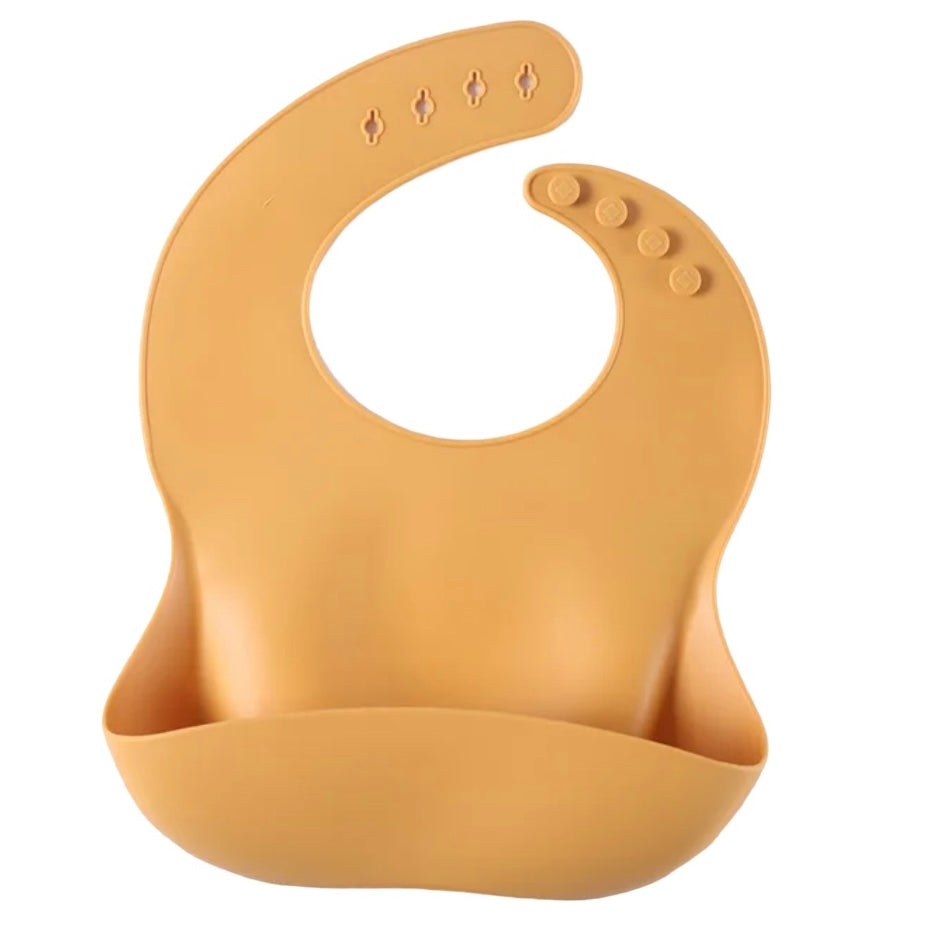 BABERO DE SILICONA MOSTAZA